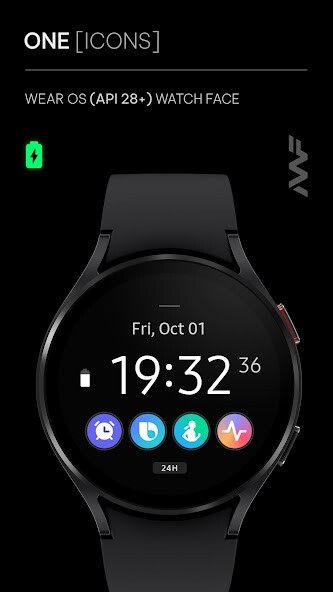 Run android online APK Awf One [Icons] - watch face from MyAndroid or emulate Awf One [Icons] - watch face using MyAndroid